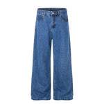 Vintage Blue Wide Leg Washed Denim Jeans