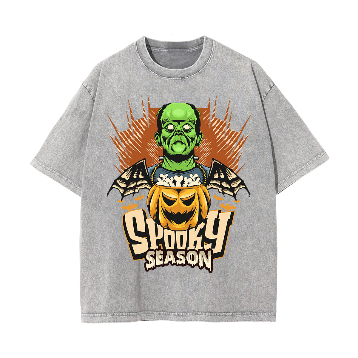 Spooky Season Graphic Washed Tee-INNBLAC Fashion Apparel