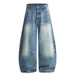 Curved Blade Wide Leg High Waist Vintage Jeans