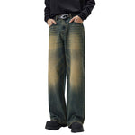 Vintage Wash Whiskers Baggy Jeans-INNBLAC Fashion Apparel