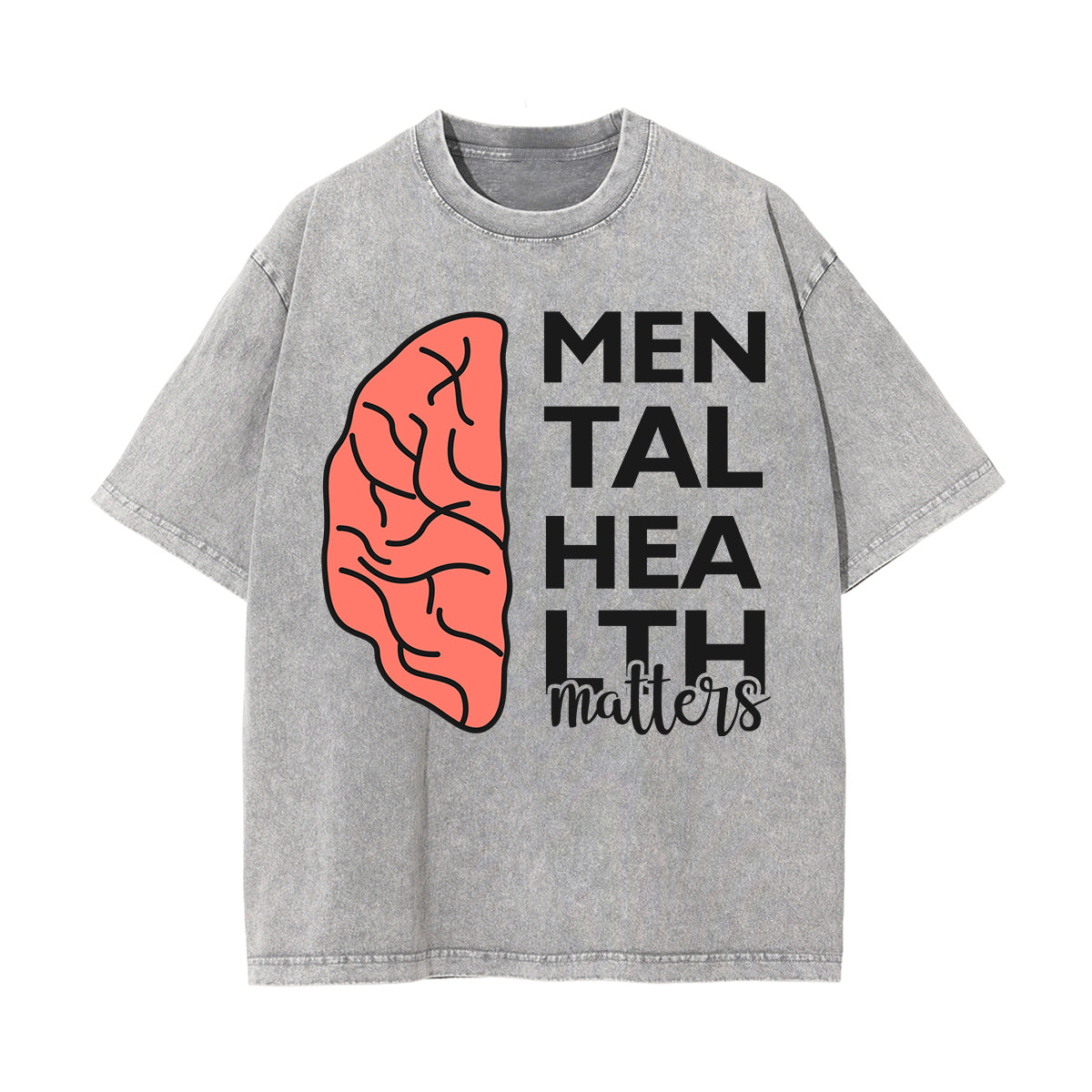 Mental Health Matters & Brain Graphic Tee-INNBLAC Fashion Apparel