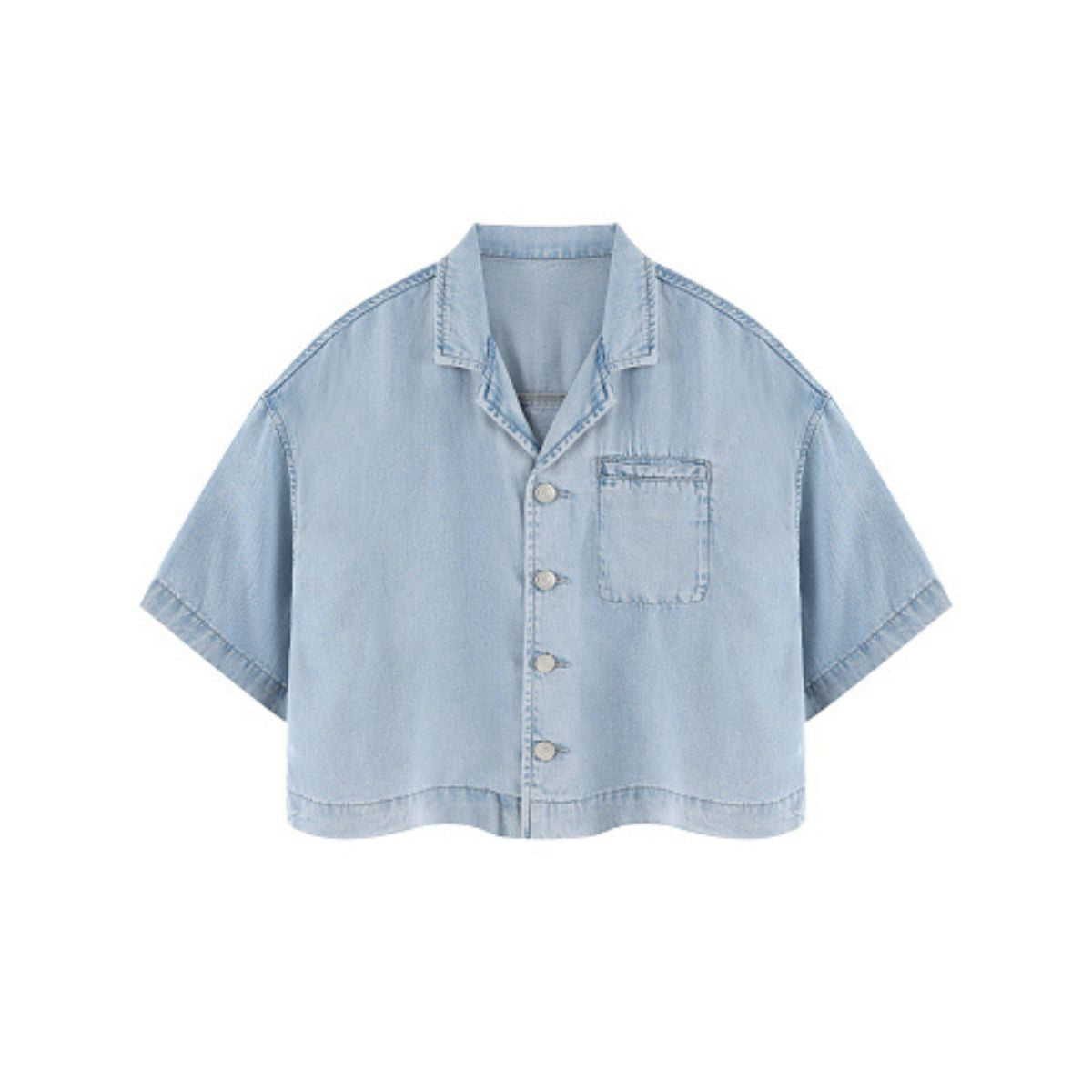 Washed Cotton Button Collar Tee 310G