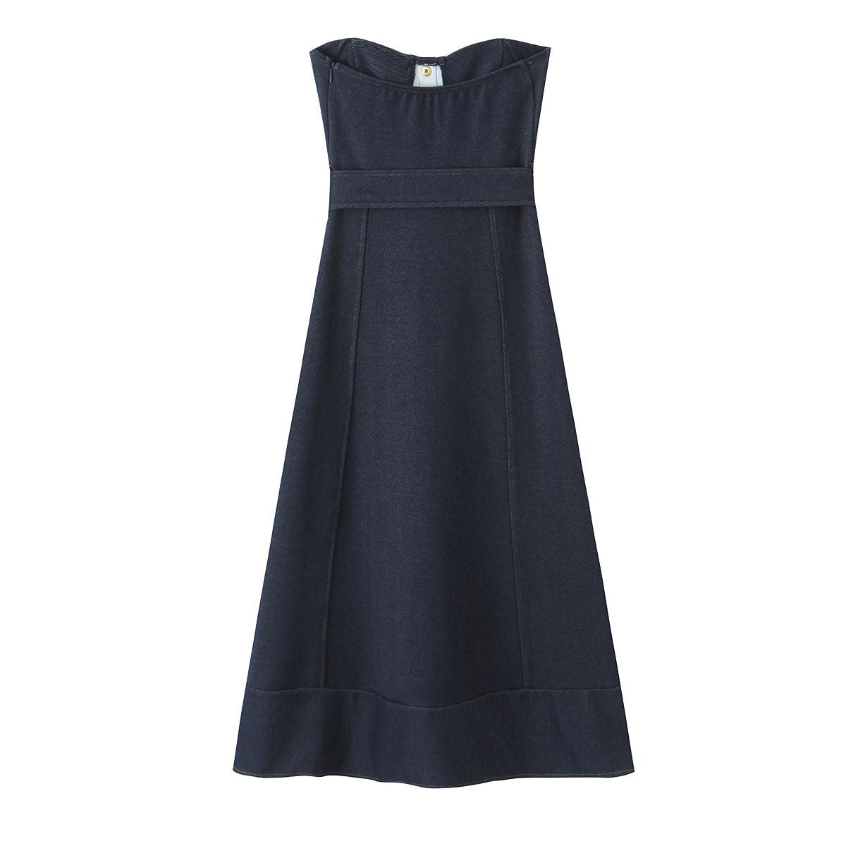 Women's Strapless Belted Denim Midi Dress