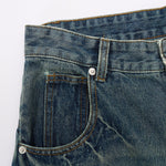 Barrel Fit Bermuda Washed Denim Shorts