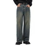 Washed Lightning Straight Leg Jeans-INNBLAC Fashion Apparel