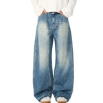 Washed Barrel-Leg Jeans-INNBLAC Fashion Apparel