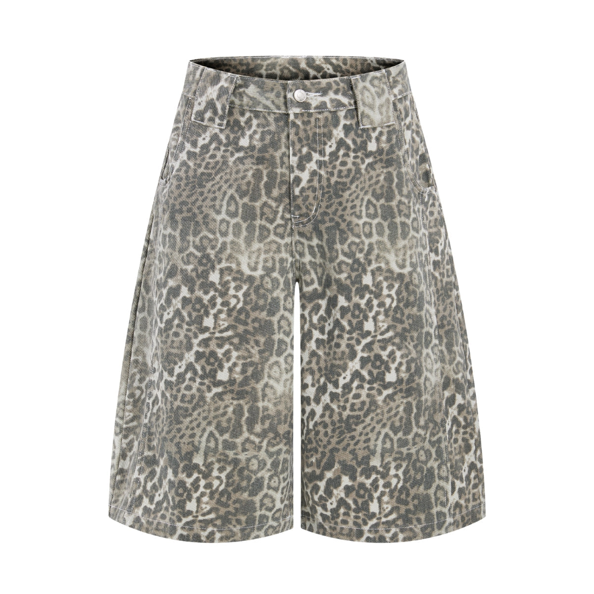 Retro Leopard Baggy Bermuda Shorts