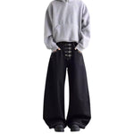 Vintage Hook-Front Barrel-Leg Denim Jeans