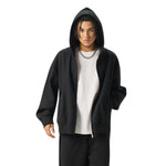 Solid Color Double-Slider Zipper Fleece Hoodie