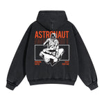 Astronaut Graphic Double Slider Zip Hoodie-INNBLAC Fashion Apparel