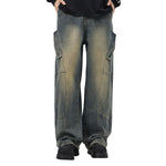 Vintage Washed Straight Leg Jeans-INNBLAC Fashion Apparel