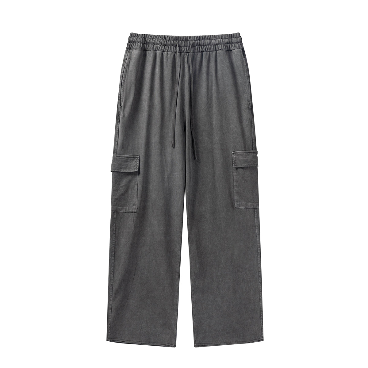 Solid Color Washed Cargo Sweatpants-INNBLAC Fashion Apparel