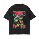 Zombies Hate Fast Food Graphic Tee-INNBLAC Fashion Apparel