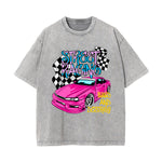 Street Racing Graphic Washed Tee-INNBLAC Fashion Apparel