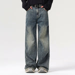 Wide Leg Wrinkles Seam jeans-INNBLAC Fashion Apparel