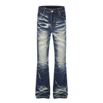 Vintage Distressed Slim Flare Jeans