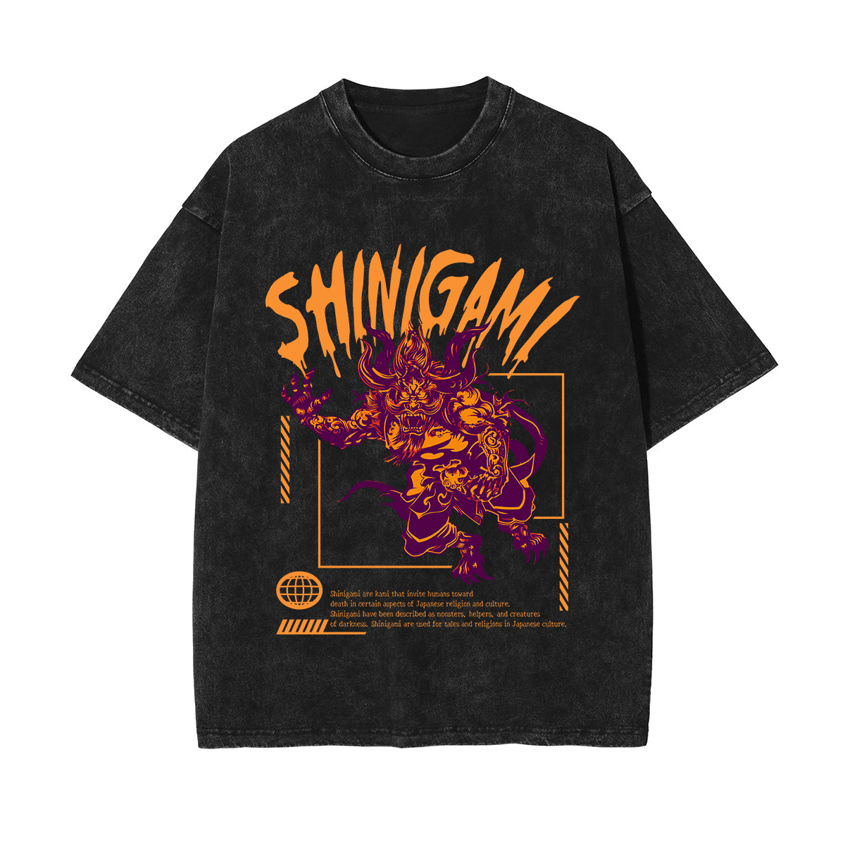 Shinigami Japanese Stone Wash Graphic Tee-INNBLAC Fashion Apparel