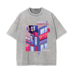 Urban Japanese City Graphic Washed Tee-INNBLAC Fashion Apparel