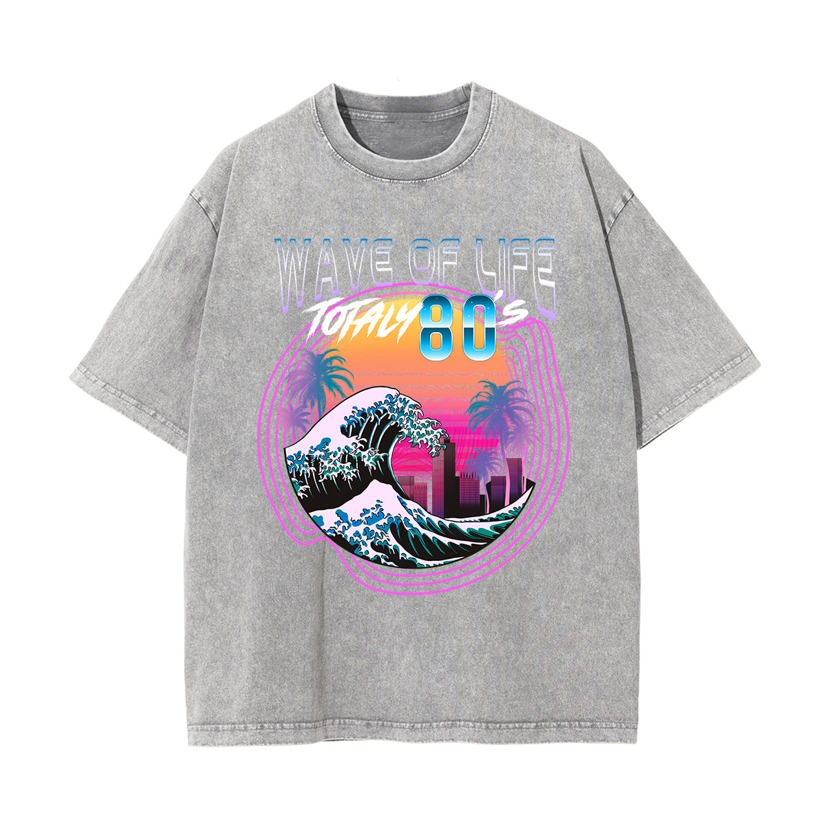 Wave Of Life Graphic Washed Tee-INNBLAC Fashion Apparel