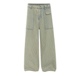 Vintage Patchwork Appliqué Wide-Leg Curved Barrel Jeans