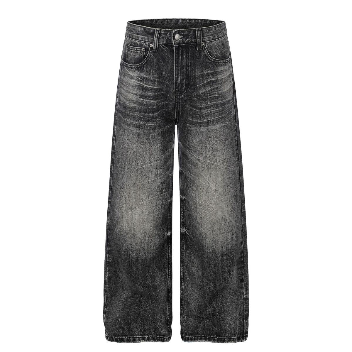 Vintage Washed Wide Leg Lightning Whisker Jeans