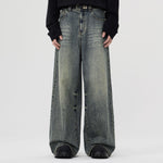 Whiskers Faded Straight Leg Jeans-INNBLAC Fashion Apparel