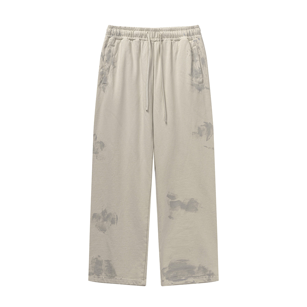 Drawstring Paint Distressed Trousers-INNBLAC Fashion Apparel