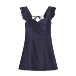 Flutter Sleeve A-Line Denim Minidress