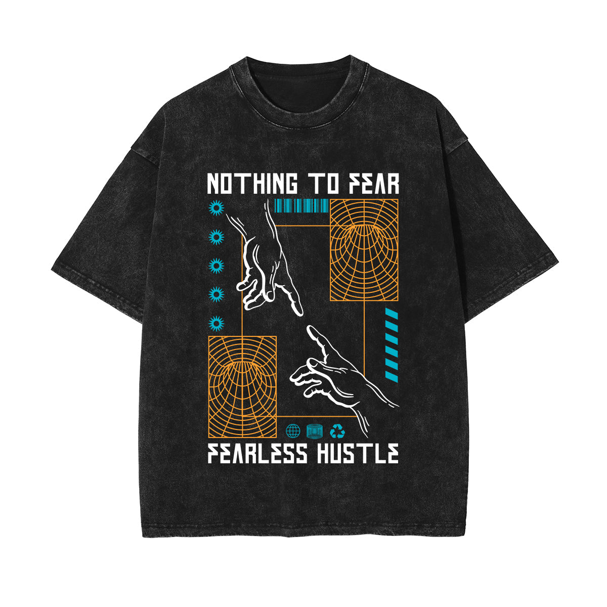 Nothing To Fear Stone Wash Graphic Tee-INNBLAC Fashion Apparel