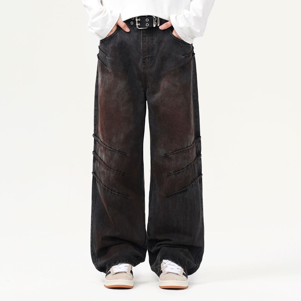 Heavyweight Wasteland Wrinkles Jeans-INNBLAC Fashion Apparel