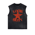 Retro Pentagram Graphic Sleeveless Tee-INNBLAC Fashion Apparel