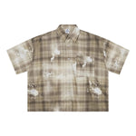 Heavyweight Distressed Plaid Box Polo Shirt 7.0oz