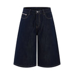Vintage Loose Straight-Leg Denim Bermuda Shorts