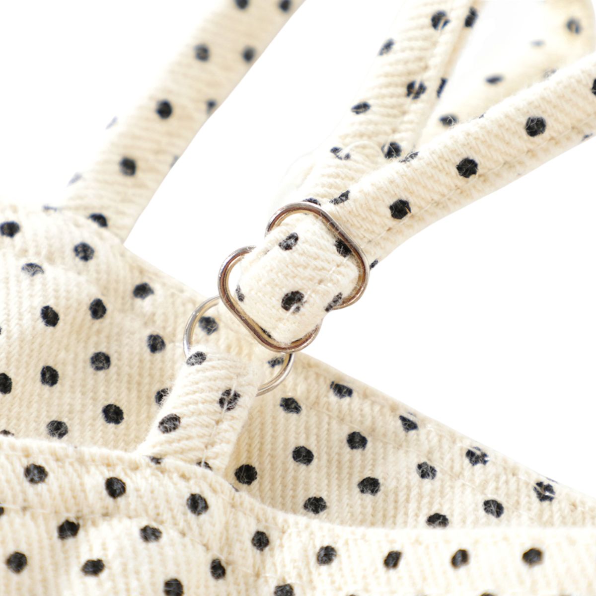 Polka Dot Strappy Denim Midi Dress