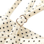 Polka Dot Strappy Denim Midi Dress