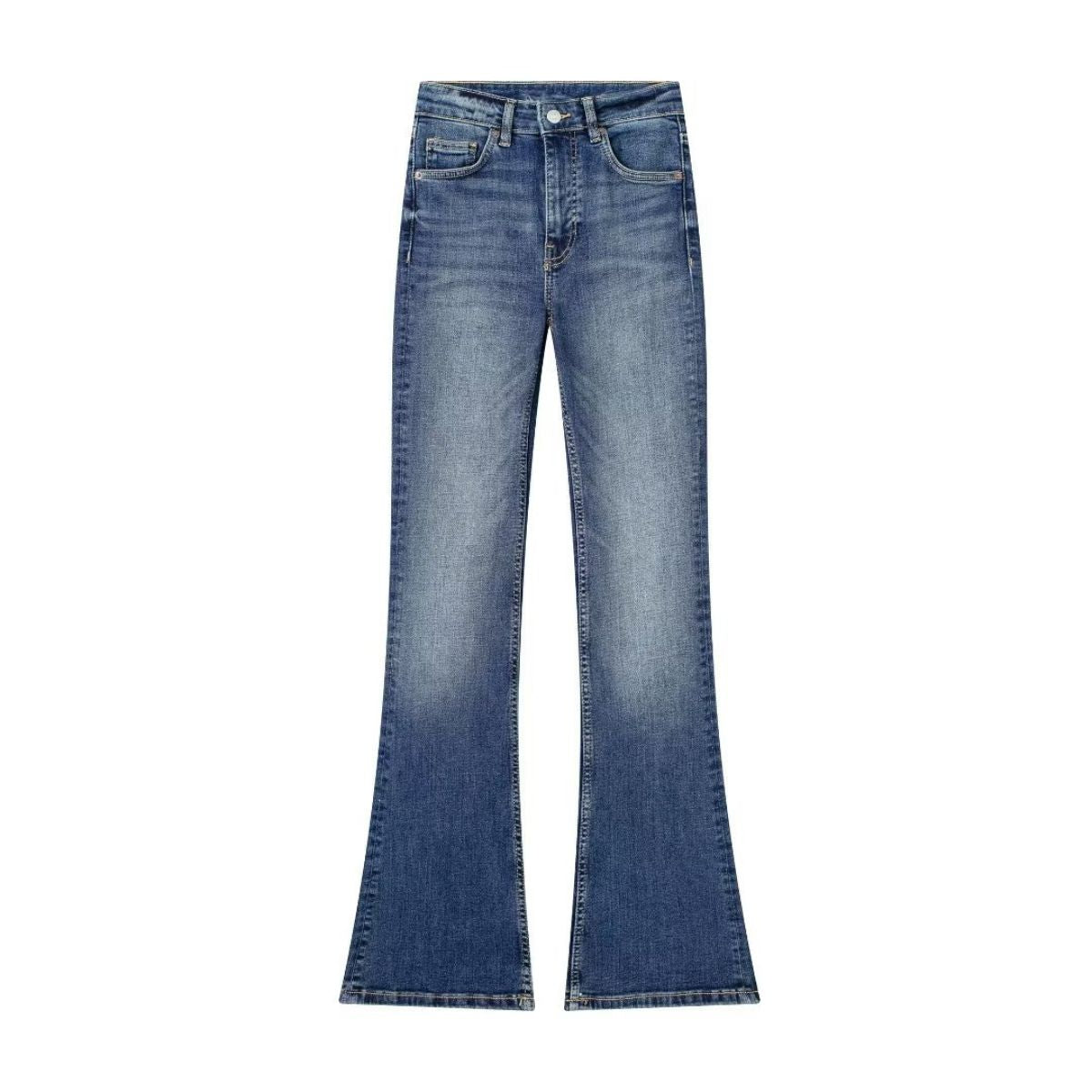 Risen Women's Mid-Rise Washed Flare Jeans