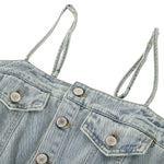 Vintage Washed Strappy Denim Mididress
