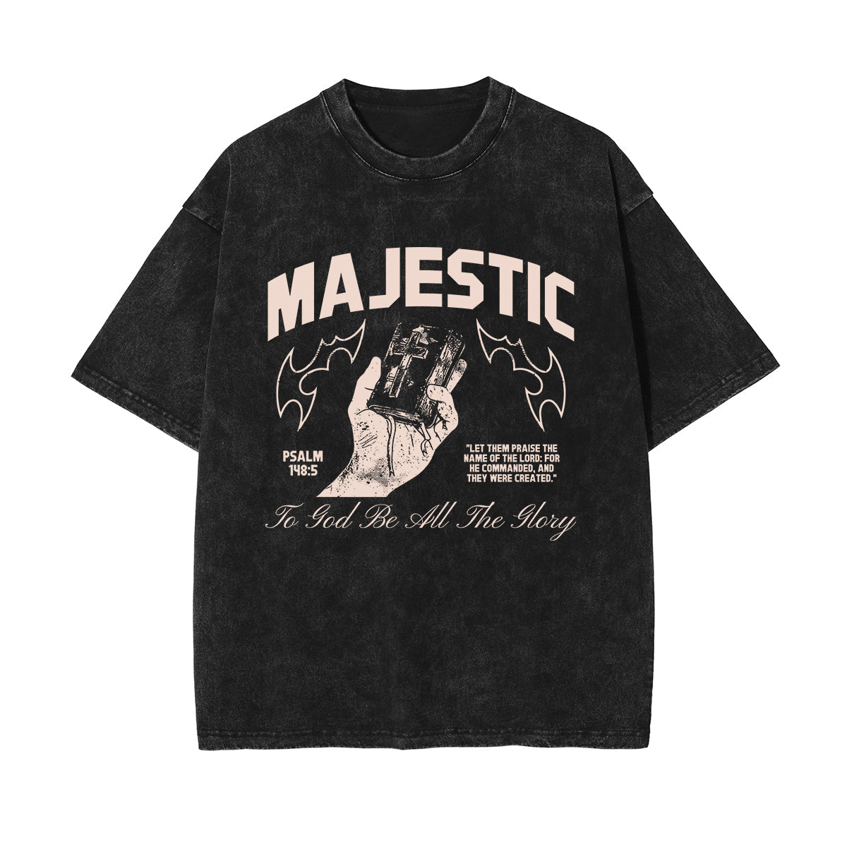 Majestic Christian Stone Wash Graphic Tee-INNBLAC Fashion Apparel