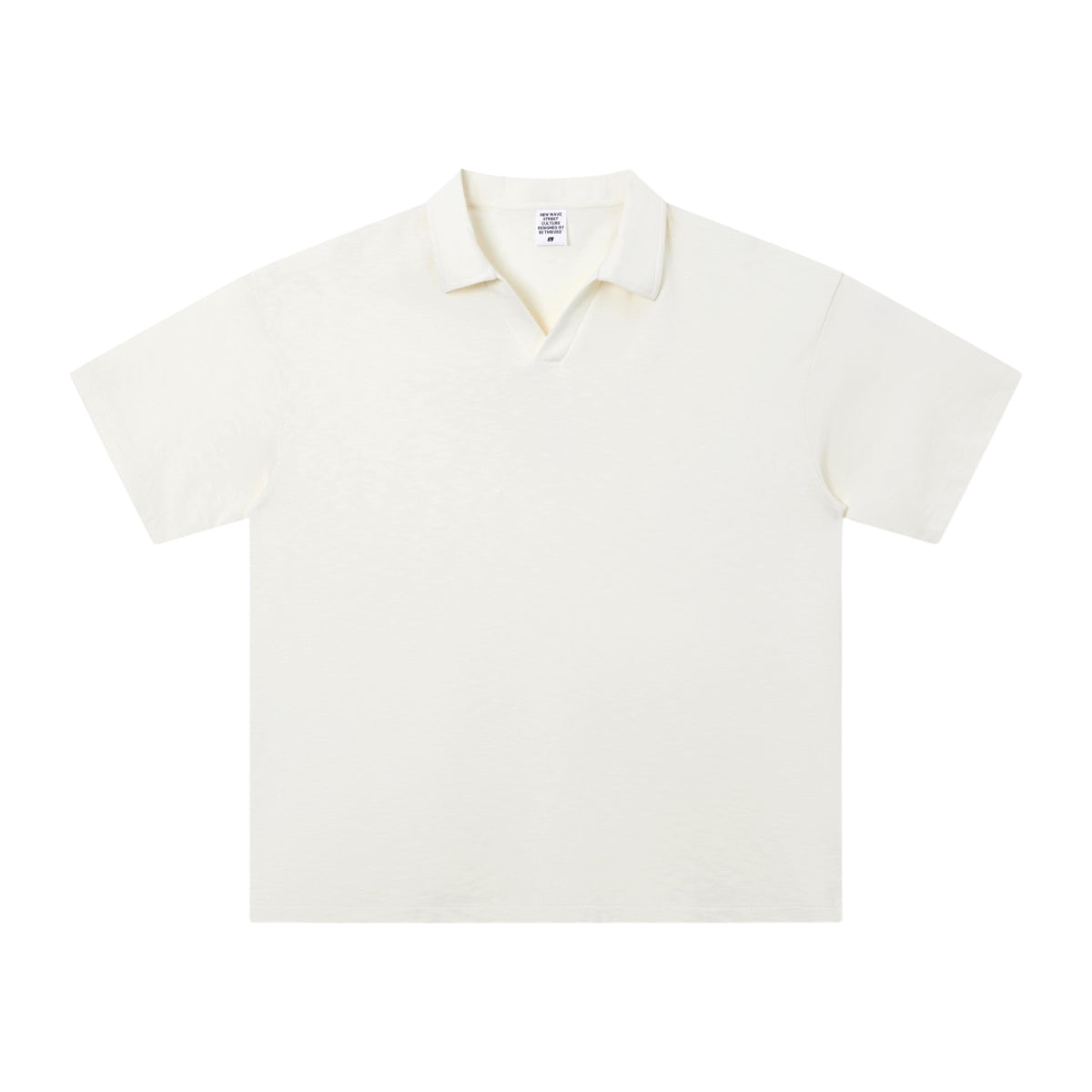 Retro Boxy Wool Blend Seagull Collar Polo Shirt