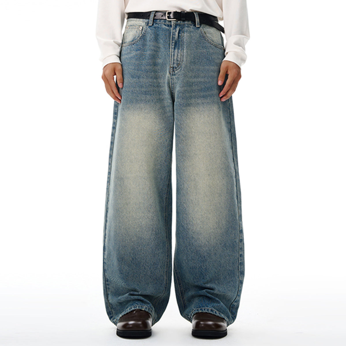 High Rise Wide Leg Vintage Light Wash Jeans