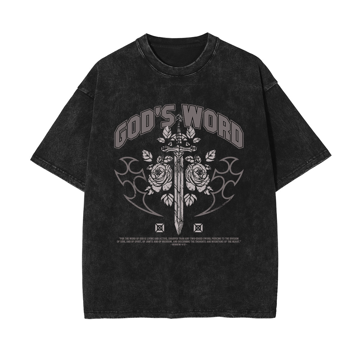 Gods Word Christian Stone Wash Graphic Tee-INNBLAC Fashion Apparel