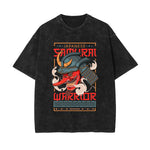 Japanese Samurai Graphic Washed Tee-INNBLAC Fashion Apparel