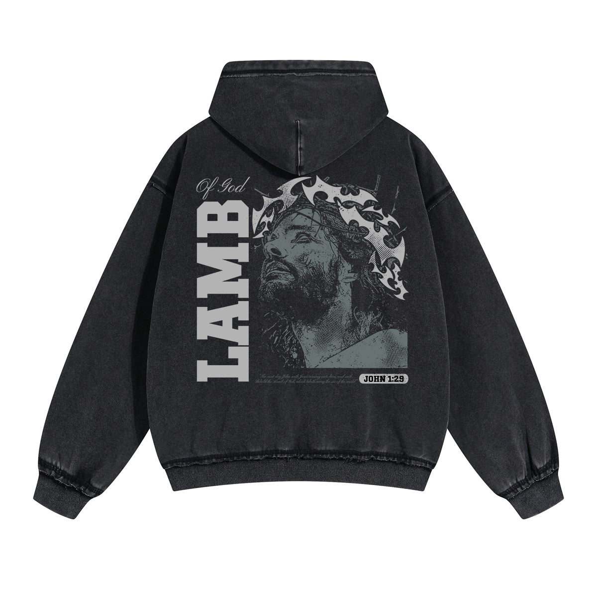 Lamb Of God Christian Graphic Double Slider Zip Hoodie-INNBLAC Fashion Apparel