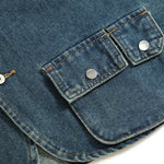Relaxed Cropped Denim Tactical Vest