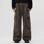 Wide Leg Denim Cargo Pants-INNBLAC Fashion Apparel