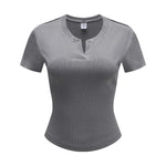 Women’s Retro Wash Fitted Stand Collar Tee