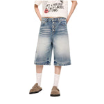 Vintage Frost Wash Button Fly Denim Shorts