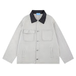 Vintage Barn Style Unisex Solid Color Denim Jacket