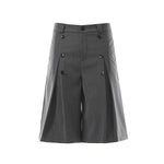 Vintage Pinstripe Wide Leg Cropped Trousers