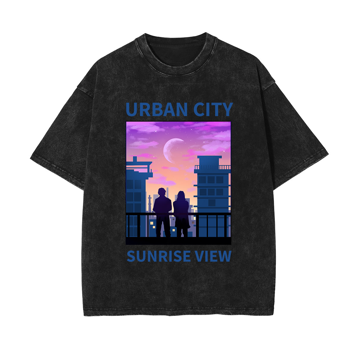 Urban City Sunrise View Graphic Tee-INNBLAC Fashion Apparel